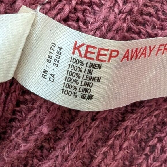 Free people berry Red 💯 linen faux wrap top size S - Picture 4 of 6